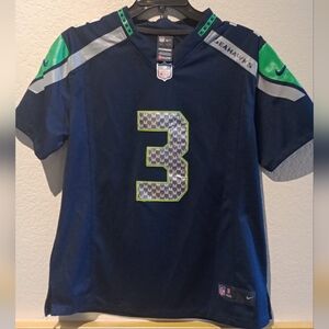Nike Seattle Seahawks Russell Wilson #3 Jersey Navy Size L Stretch